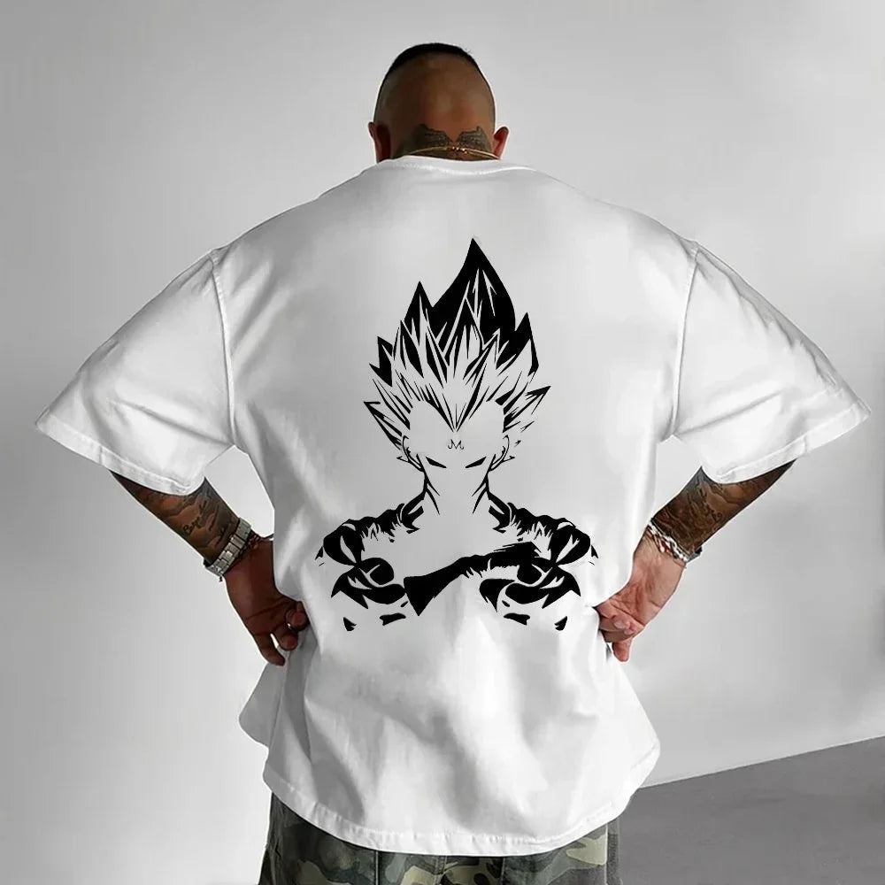 Dragon Ball Summer Men's T-Shirt Japanese Anime Vegeta Autumn Inside Boy Children Parent-Child Personality Trend Short Sleeve