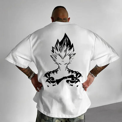 Dragon Ball Summer Men's T-Shirt Japanese Anime Vegeta Autumn Inside Boy Children Parent-Child Personality Trend Short Sleeve
