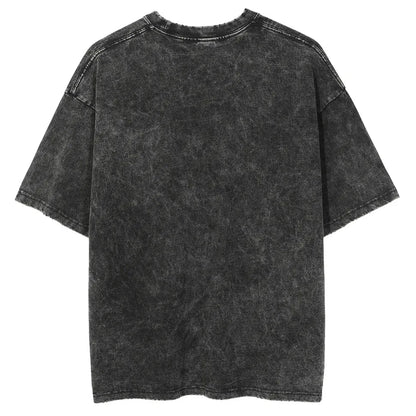 Sasuke Susanoo Skeleton T-shirt Naruto Manga Tee Vintage Washed Oversized Retro Anime Harajuku Streetwear Mens Graphic Clothes