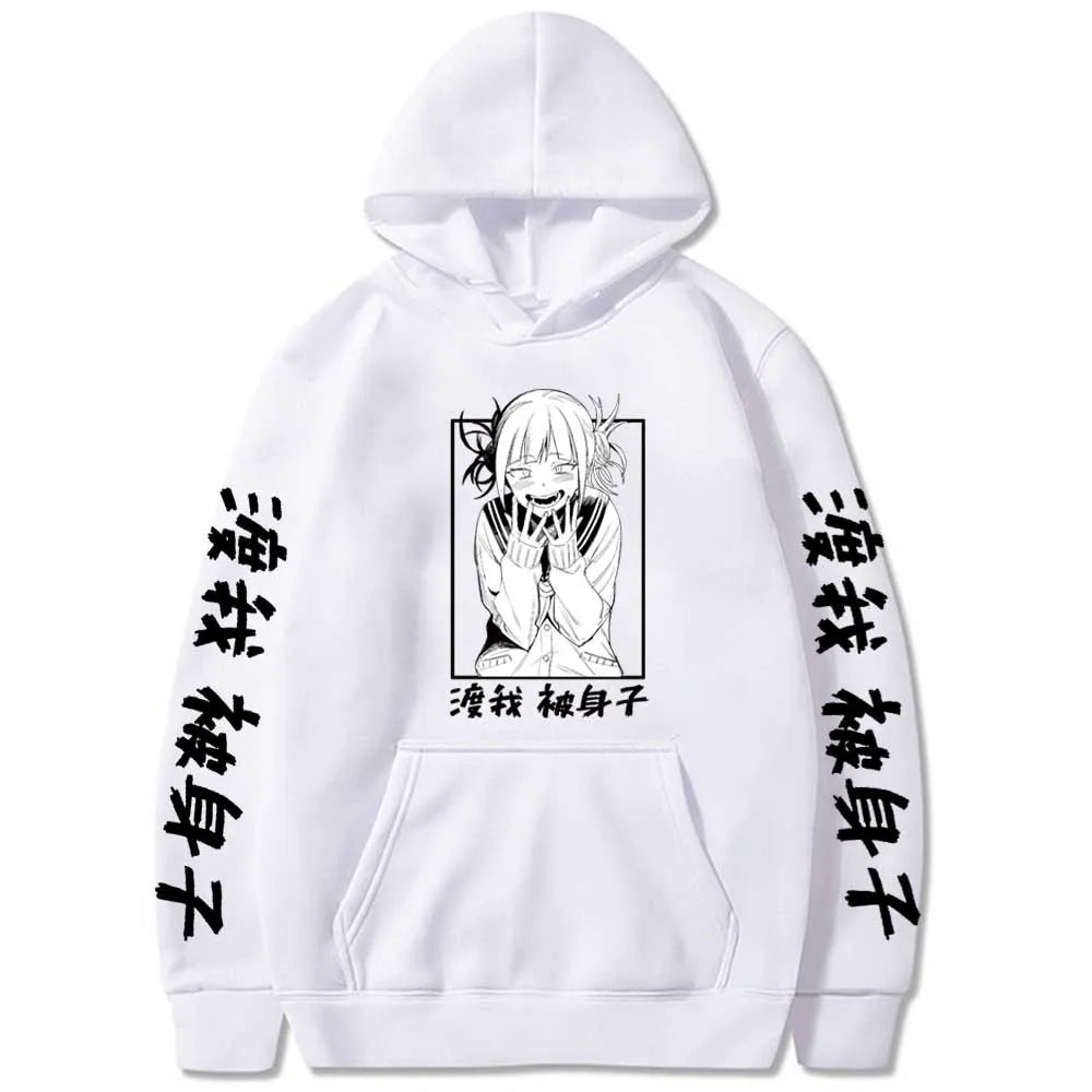 My Hero Academia Himiko Toga Design Pullover Men's Fleece Hoodies Japanese Anime Graphic Autumn Winter Fleece Streetwear Tops