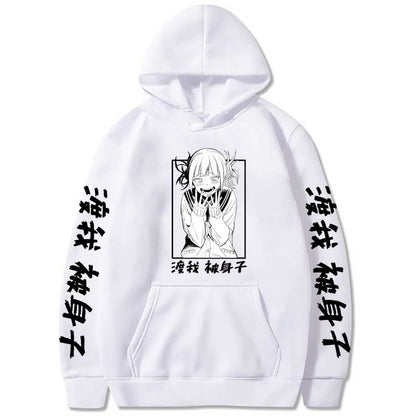 My Hero Academia Himiko Toga Design Pullover Men's Fleece Hoodies Japanese Anime Graphic Autumn Winter Fleece Streetwear Tops