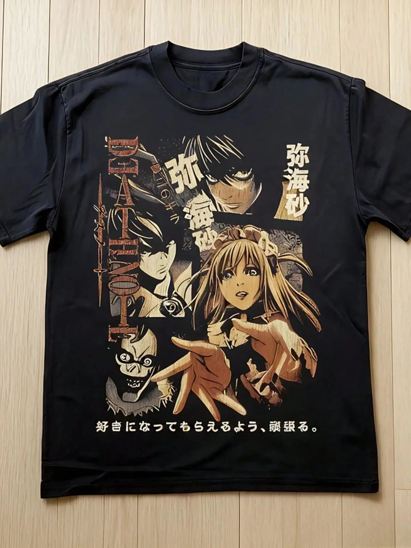 Classic Vintage Anime T-shirts Death Note Anime T-shirts Retro Pattern T-shirts Y2k Graphic Printed Cotton Short-sleeved Unisex