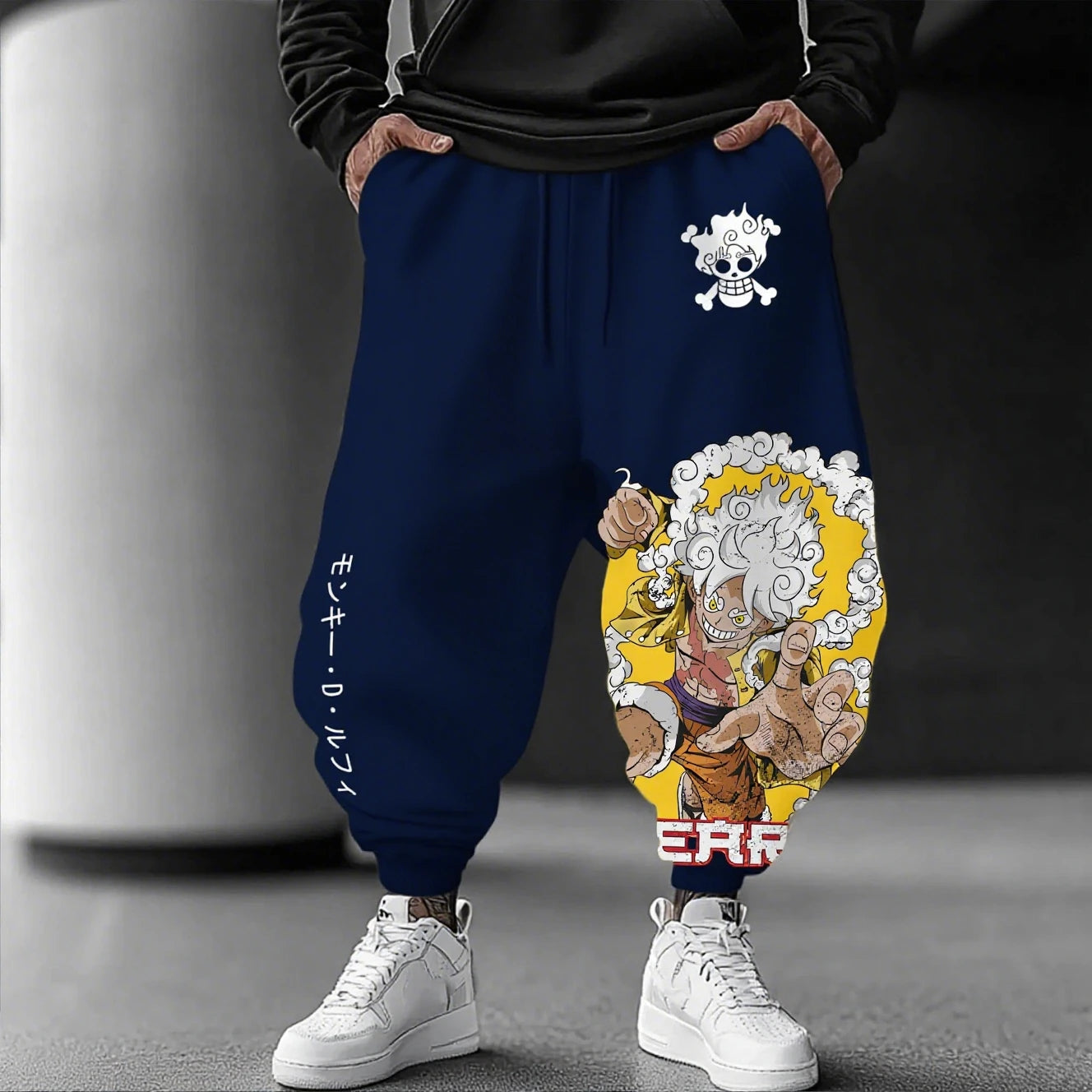 One Piece Luffy Gear 5 Nika Men's Pants Anime Print Streetwear Casual Gym Sports Trousers Hiphop Sweatpants Spring Autumn Trendy