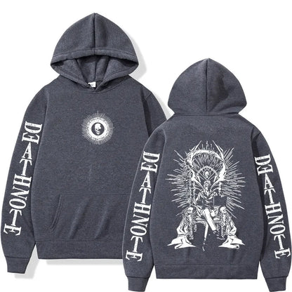 Y2K Anime Death Note Hoodies Yagami Light L·Lawliet Gothic Sweatshirt Men Women Clothing Fashion Long Sleeve Pullovers Streetwea