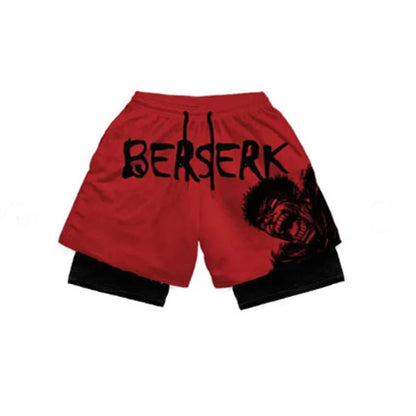 Anime Performance Shorts Men Women 2 In 1 Gym Shorts Manga 3D Print Mesh Quick Dry Sports Short Pants Summer Fitness Workout