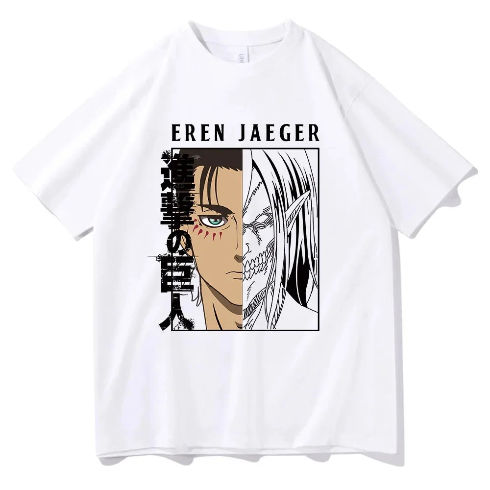 Japanese Anime Attack On Titan Graphic Print T Shirt Men Women Fashion Casual Crew Neck Short Sleeve Plus Size Unisex T Shirt