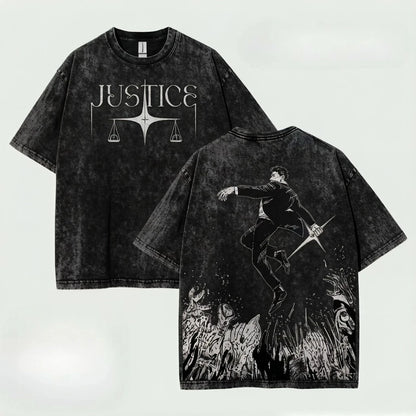 Hiromi Higuruma Jujutsu Kaisen T Shirt Anime Washed Oversized T-shirt for Men's Clothing Summer Short Sleeve Cotton Tees Tops