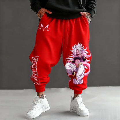 Dragon Ball Z Android 21 Mens Sweatpants Anime Jogger Pants Loose Streetwear Casual Japanese Cartoon Printed Hip Hop Trousers