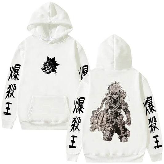 Anime My Hero Academia Bakugou Katsuki Merch Hoodie Men Women Fashion Vintage Hooded Sweatshirt Male Manga Cosplay Streetwear