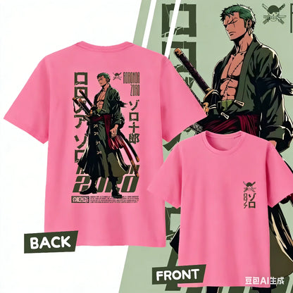 Anime One Piece Roronoa Zoro Cotton Printed T-shirt Men's and Women's T-shirt Men's Top Sports T-shirt 2026 Summer New Tee
