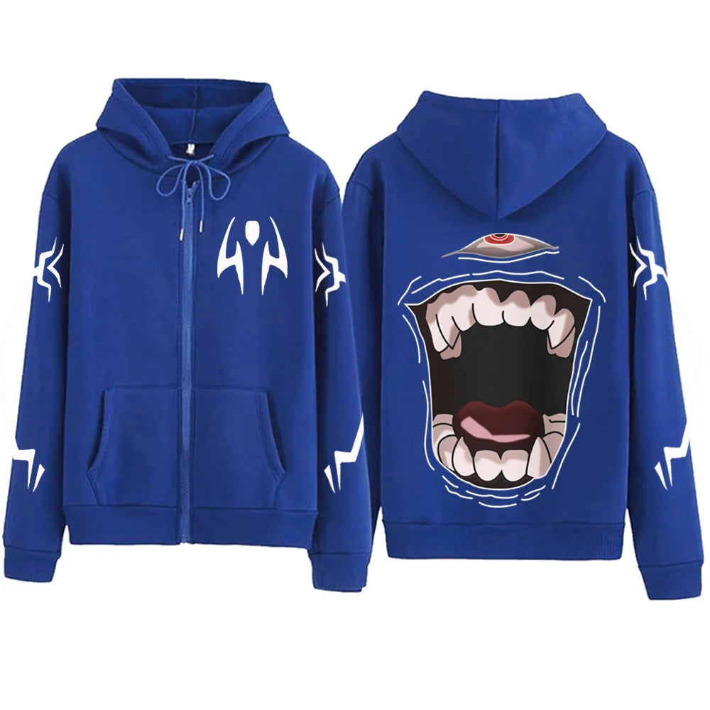 Jujutsu-Kaisen Sukuna Cosplay Zipper Hoodie Man Woman Harajuku Pullover Tops Long Sleeve Streetwear Sweatshirt