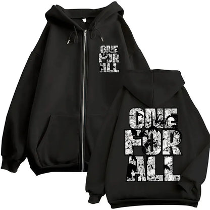 Japan Anime My Hero Academia Zip Up Hoodies Harajuku Fashion Manga Vintage Sweatshirt Men Women Fleece Oversized Tracksuit Coats