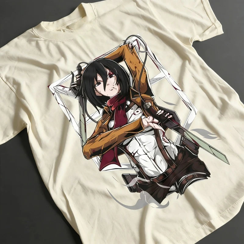 Attack on Titan Shirt Mikasa Ackerman T-shirt  AOT T-shirt  Anime Upper Garment Comfortable and Breathable T-shirt 2026 Summer