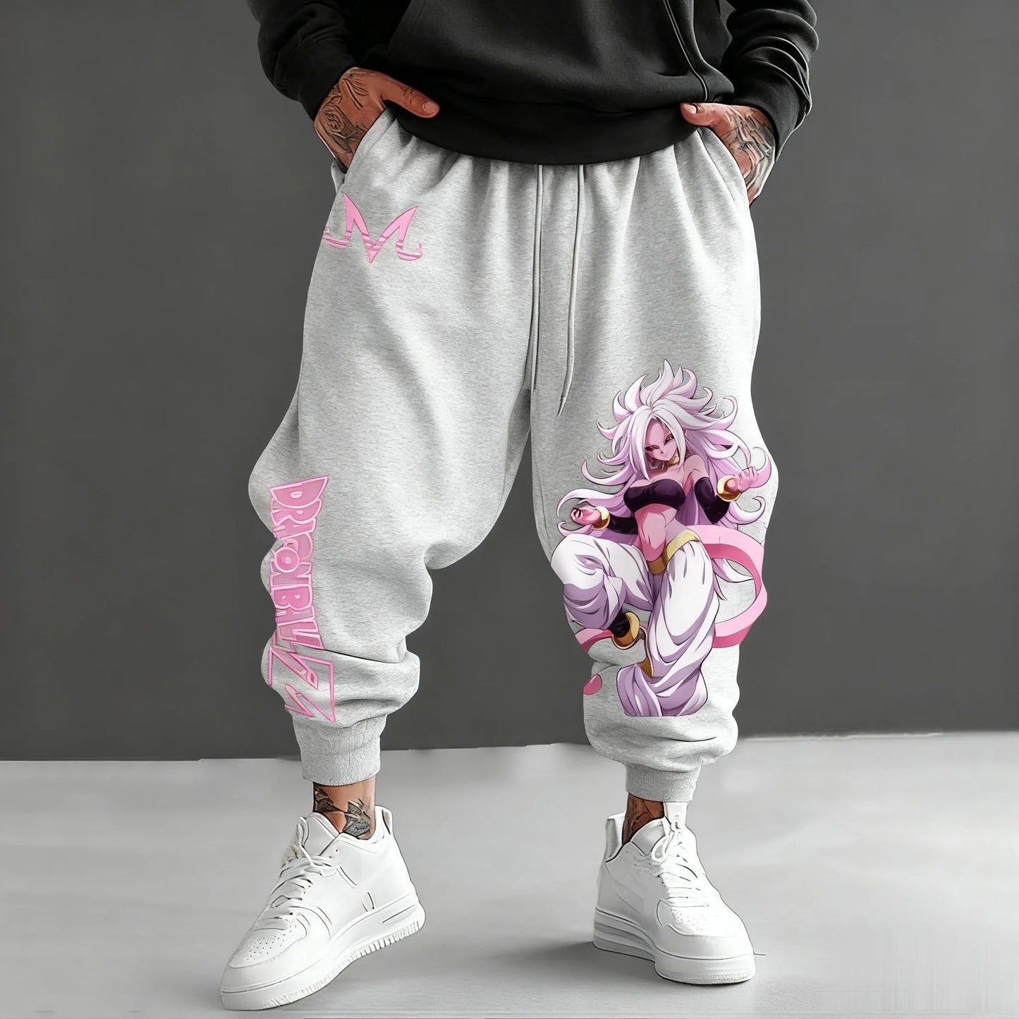Dragon Ball Z Android 21 Mens Sweatpants Anime Jogger Pants Loose Streetwear Casual Japanese Cartoon Printed Hip Hop Trousers