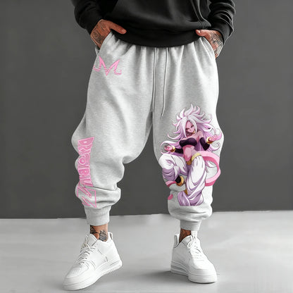 Dragon Ball Z Android 21 Mens Sweatpants Anime Jogger Pants Loose Streetwear Casual Japanese Cartoon Printed Hip Hop Trousers