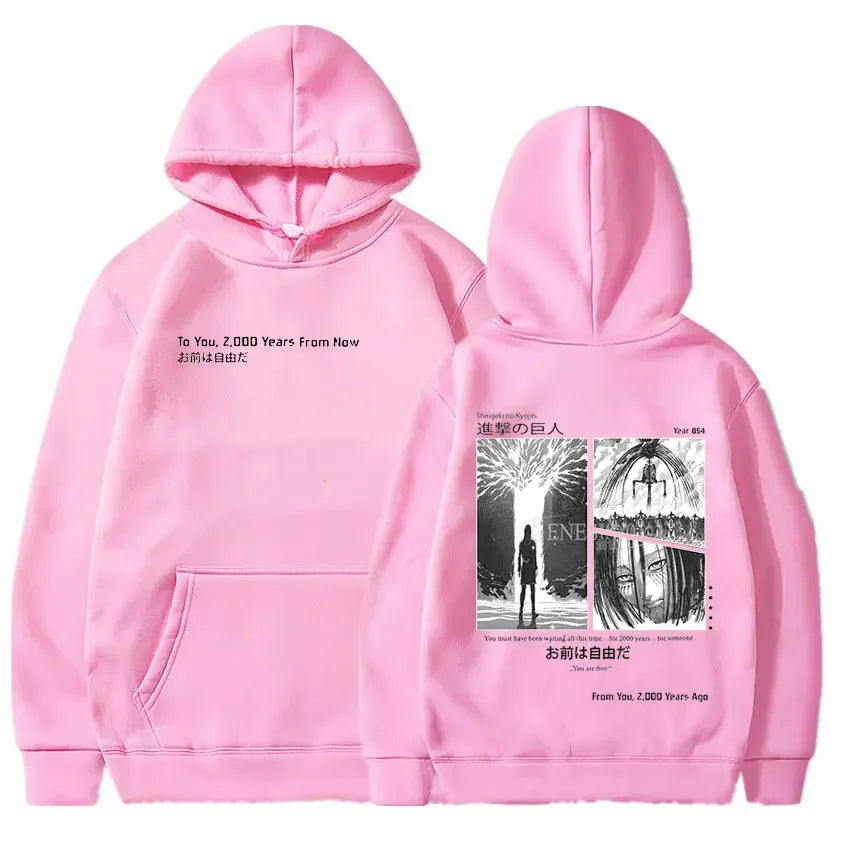Anime Attack on Titan Hoodies Shingeki No Kyojin Season 4 Final Rumbling Eren Yaeger Oversized Hooded Sweatshirts Streetwear