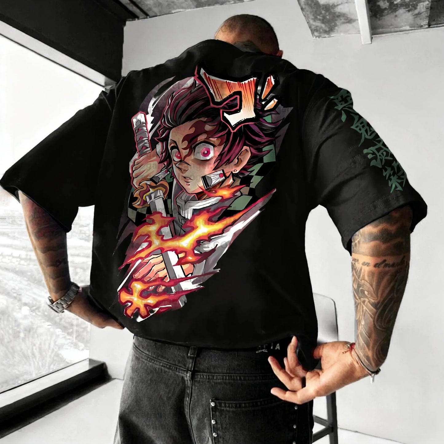 Demon Slayer Anime Print Pure Cotton Short-sleeved 2025 Men's and Women's Loose Sporty Summer Fashion Round-neck T-shirt