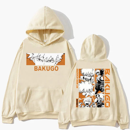 Japan Anime My Hero Academia Hoodie Bakugou Katsuki Trend Harajuku Manga Long Sleeve Men Women Fleece Loose Pullover Streetwear