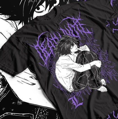 2026 New Death Note Kira Ryuk T-shirt, Horror Fans Exclusive Anime Pattern T-shirt, Black Shirt Men's T-shirt