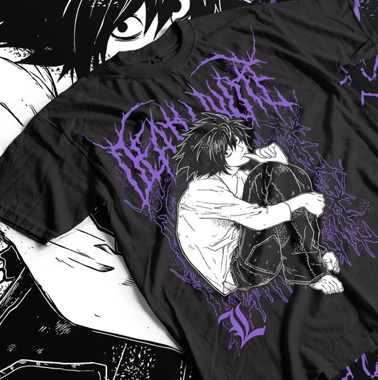 2026 New Death Note Kira Ryuk T-shirt, Horror Fans Exclusive Anime Pattern T-shirt, Black Shirt Men's T-shirt