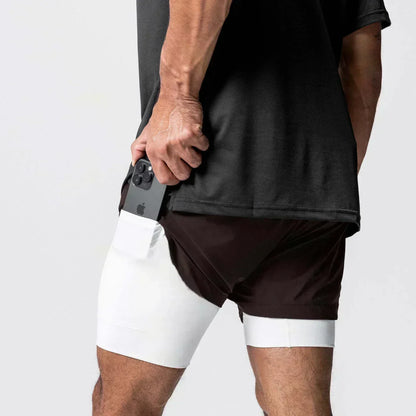 Demon Slayer Anime Men Gym Shorts Quick Dry Streetwear Summer Workout Sports Pants Sportswear Fitness Double-layer Beach Pants