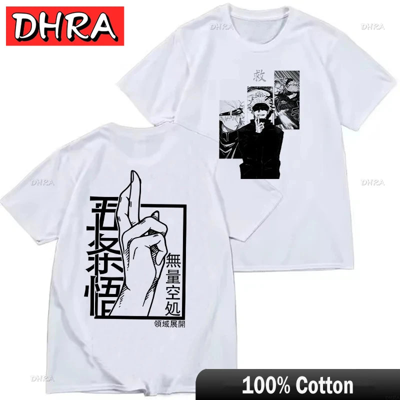 Japanese Jujutsu Kaisen Gojo Anime T-shirt Unisex Manga Gojo Satoru Graphic T Shirts Short Sleeve Tee Y2k T-shirts Cool Tops