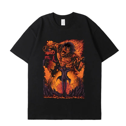 Japanese Anime Attack On Titan Graphic Print T Shirt Men Women Fashion Casual Crew Neck Short Sleeve Plus Size Unisex T Shirt