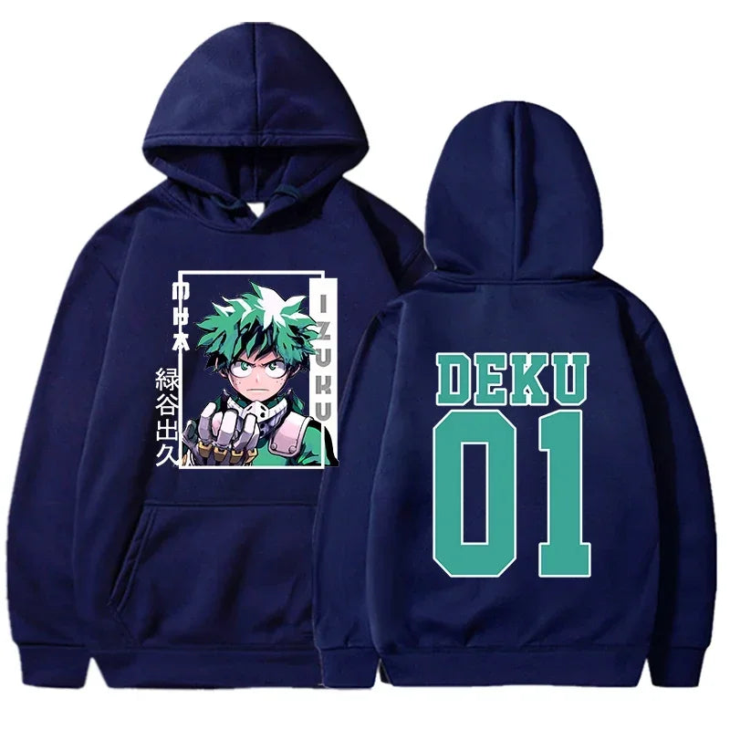 The Japanese Anime "My Hero Academia" Printed Autumn and Winter Sports Hoodie, Hip-hop Harajuku Streetwear Long-sleeved Pullover