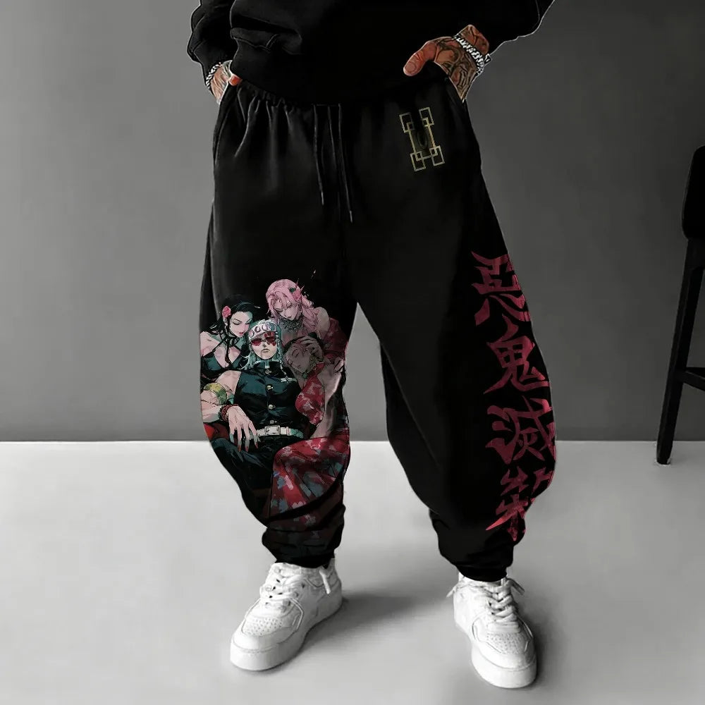 Demon Slayer Men's Pants Sport Pants Tokito Muichiro Spring and Autumn Japanese Anime Jogger Pants Casual Pure Cotton Trousers