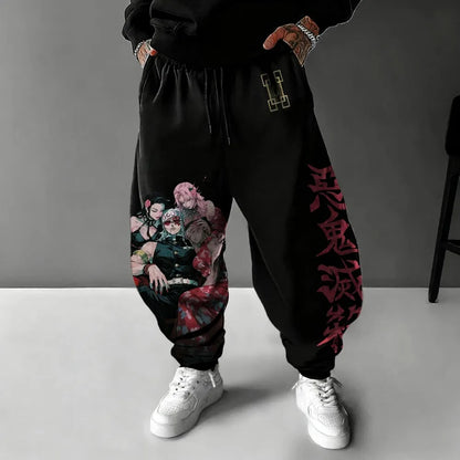 Demon Slayer Men's Pants Sport Pants Tokito Muichiro Spring and Autumn Japanese Anime Jogger Pants Casual Pure Cotton Trousers