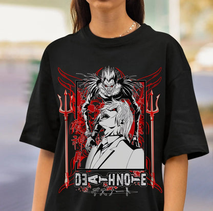 Death Note T-shirt Anime Manga Women T-shrits Misa Amane Inspired Black Anime Gift Oversized Street Hip Hop Female Short Sleeves