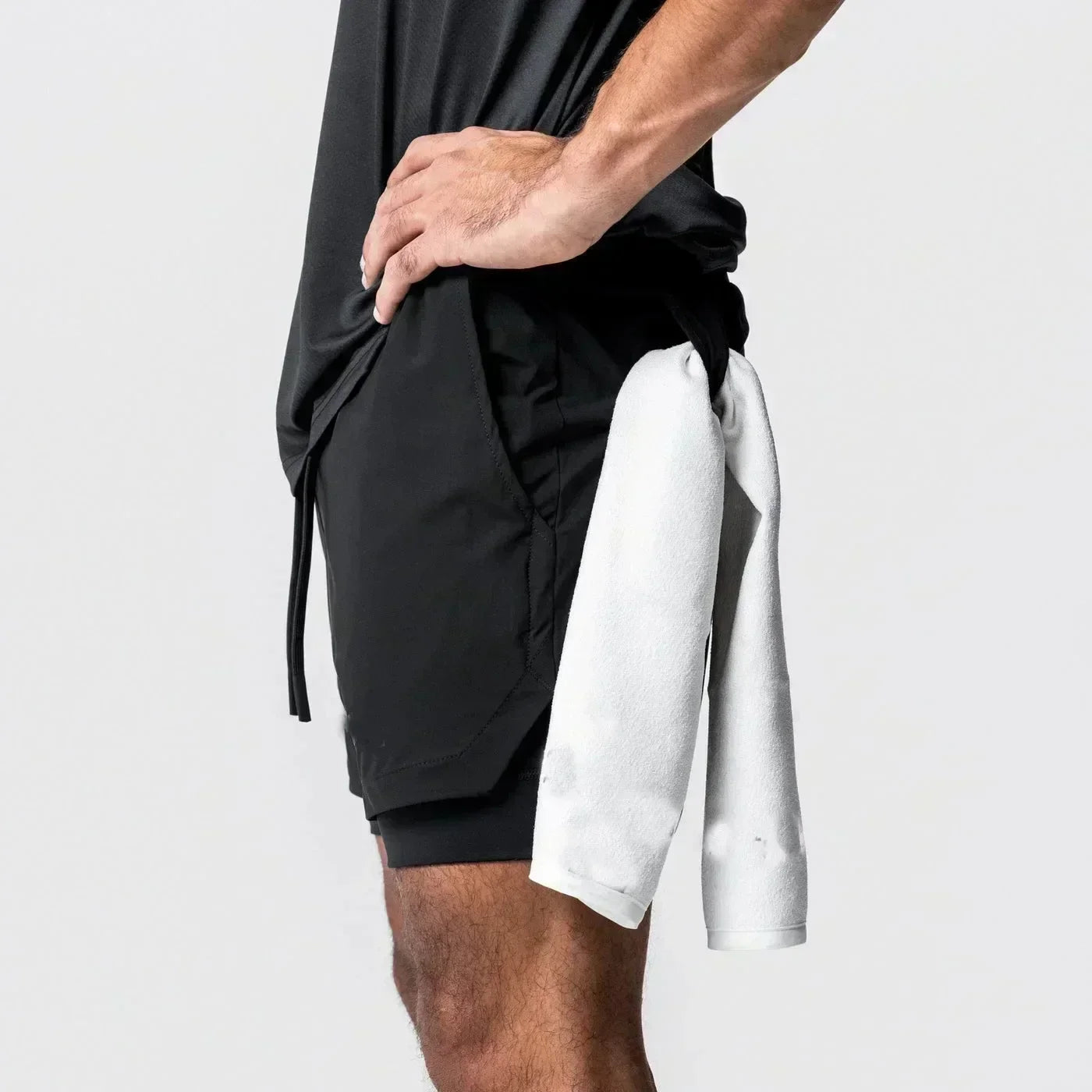 Demon Slayer Print Men's Shorts Summer Women's Double Layer Shorts Gym Running Sports 2-in-1 Pant Breathable Quick-Drying Shorts