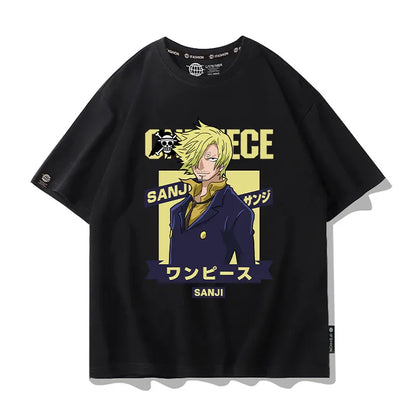 One Piece Short Sleeved T-shirt Men's Summer Nikalufei Aesolon Anime Cotton Summer Loose T-shirt Men's and Women's Half Sleeve