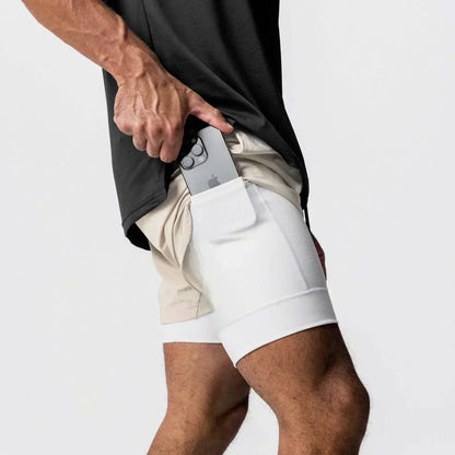 Demon Slayer Anime Men Gym Shorts Quick Dry Streetwear Summer Workout Sports Pants Sportswear Fitness Double-layer Beach Pants