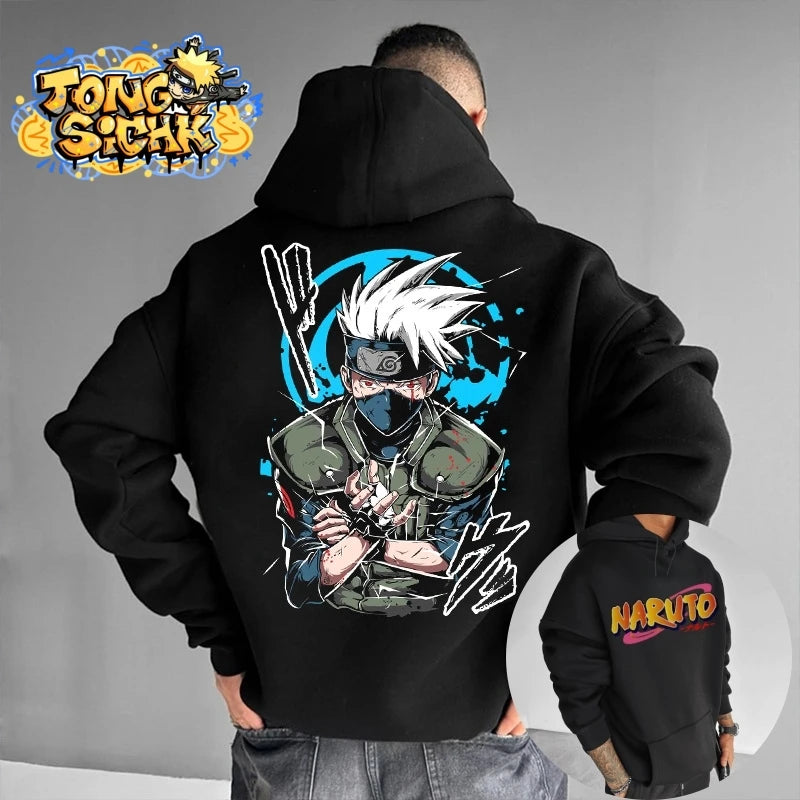 Bandai Authorized Hot Selling Anime Autumn and Winter New Cotton Hooded Classic Hokage Character Printed Pocket Hooded Sweater