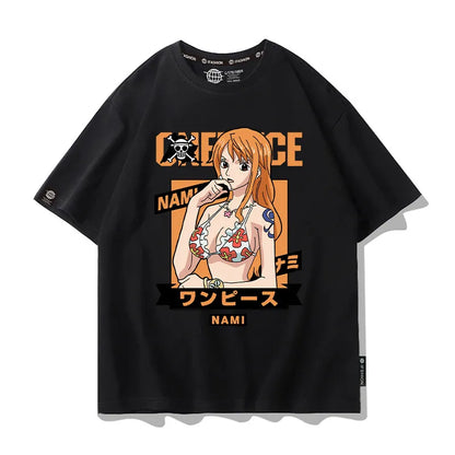 One Piece Short Sleeved T-shirt Men's Summer Nikalufei Aesolon Anime Cotton Summer Loose T-shirt Men's and Women's Half Sleeve