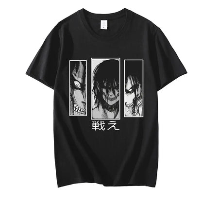 Japanese Anime Attack On Titan Graphic Print T Shirt Men Women Fashion Casual Crew Neck Short Sleeve Plus Size Unisex T Shirt