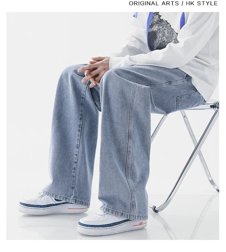 Original Atta on Titan Hand-Painted Jeans Free Wing Print Youthful Leisure Sle mid Waist Loose Fit Denim for Teens And St...
