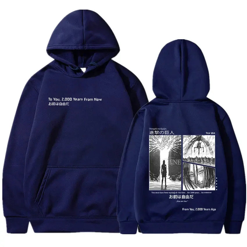 Anime Attack on Titan Hoodies Shingeki No Kyojin Season 4 Final Rumbling Eren Yaeger Oversized Hooded Sweatshirts Streetwear