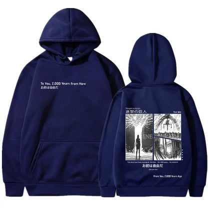 Anime Attack on Titan Hoodies Shingeki No Kyojin Season 4 Final Rumbling Eren Yaeger Oversized Hooded Sweatshirts Streetwear