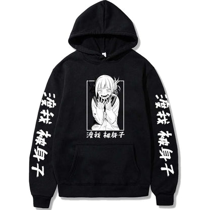 My Hero Academia Himiko Toga Design Pullover Men's Fleece Hoodies Japanese Anime Graphic Autumn Winter Fleece Streetwear Tops