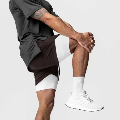 Demon Slayer Anime Men Gym Shorts Quick Dry Streetwear Summer Workout Sports Pants Sportswear Fitness Double-layer Beach Pants
