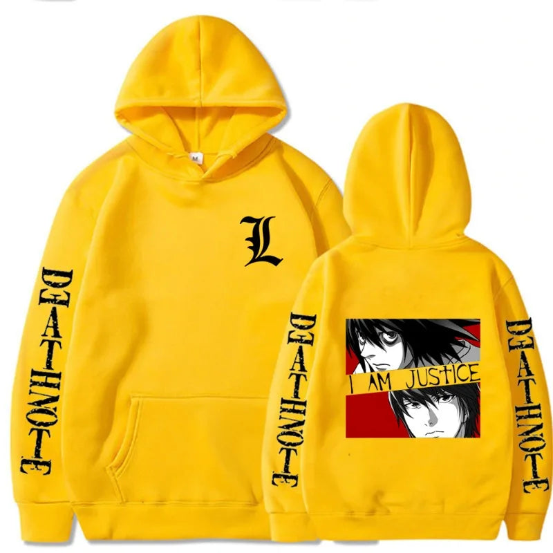 Yagami Light  L·Lawliet Death Note Men's Hoodie Sweatshirt Men Womnen Fashion Brand Design Pullover Men's Fleece Hoodies
