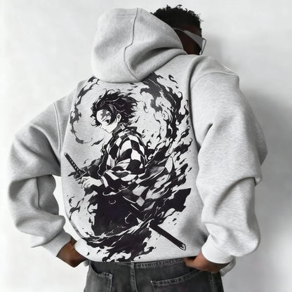 Demon Slayer Collaboration Pure Cotton Men's and Women's Hoodie for Spring and Summer  New Item Street Casual Loose Top
