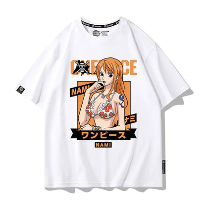 One Piece Short Sleeved T-shirt Men's Summer Nikalufei Aesolon Anime Cotton Summer Loose T-shirt Men's and Women's Half Sleeve