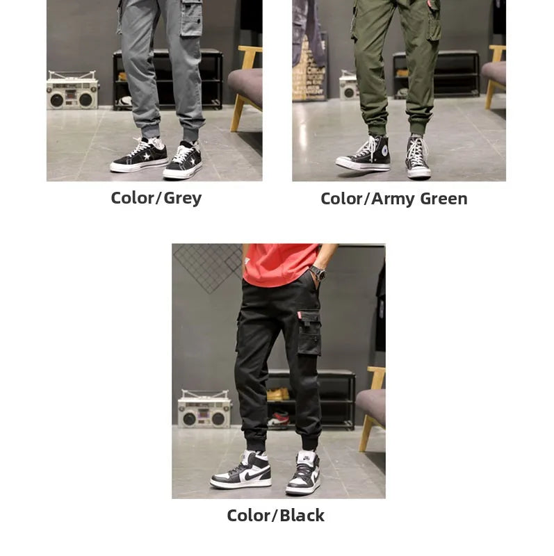 Atta on Titan Workwear Pants Casual Sports Long Trousers Elastic Waist Cotton Polyester Blend Spring Autumn Youth Faion