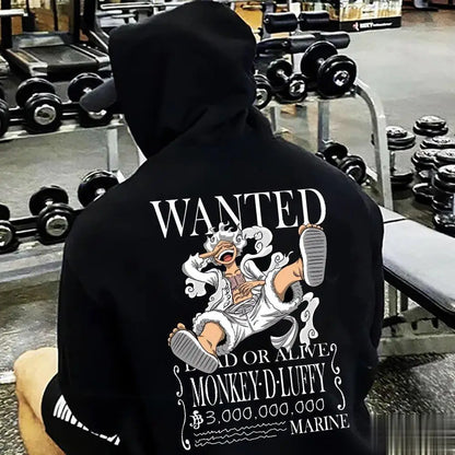 Oversized One Piece Luffy Anime Print Hoodie Men Women Streetwear Casual Loose Sweatshirt Pullover Spring Autumn Fashion Unisex