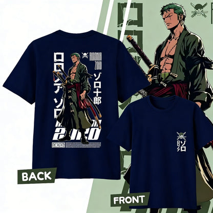 Anime One Piece Roronoa Zoro Cotton Printed T-shirt Men's and Women's T-shirt Men's Top Sports T-shirt 2026 Summer New Tee