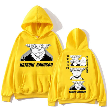 Japan Anime My Hero Academia Bakugo Katsuki Hoodie Men Women Fashion Harajuku Manga Sweatshirt Oversized Fleece Casual Tracksuit
