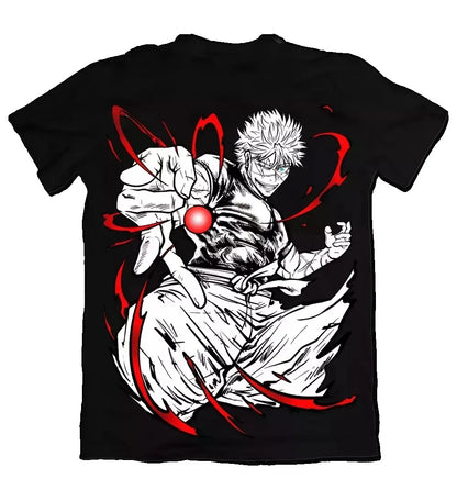 Jujutsu Kaisen Gojo Satoru Unisex Pure Cotton T-shirt 2026 Summer Hot Anime Print Round Neck Loose Family Short Sleeved Top